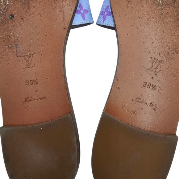 Louis Vuitton Lock It Flat Slide Sandal Pink Purple LV Ombre Size 38.5 US 8.5 - Picture 12 of 13